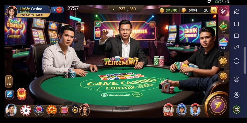 Tampilan gameplay Live Casino yang mendebarkan dan interaktif.