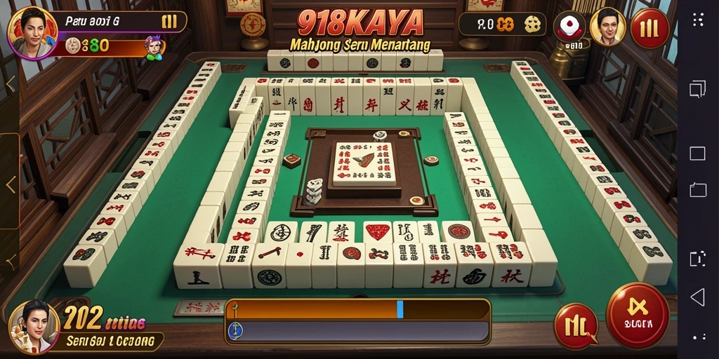 Screenshot gameplay 918KAYA menampilkan momen seru dalam permainan Mahjong.