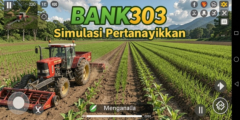 Tampilan gameplay BANK303 yang menawan dengan aktivitas pertanian.