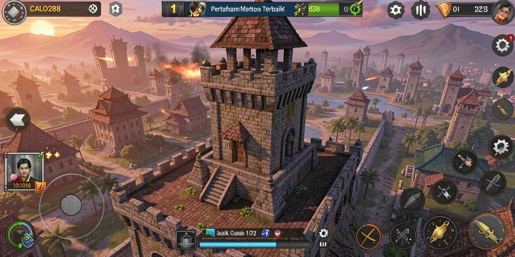 Tangkapan layar utama CALO288 menampilkan aksi seru gameplay Tower Defense.