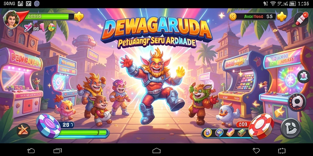 Tampilan gameplay seru DEWAGARUDA dengan beragam tantangan.