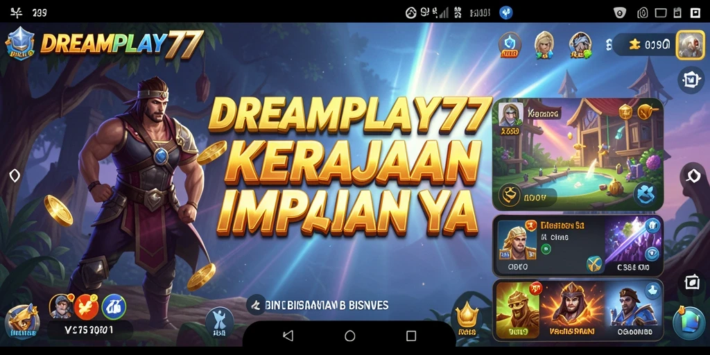 Tampilan gameplay <strong>DREAMPLAY77</strong> yang menampilkan pembangunan bisnis dan interaksi antar pemain.