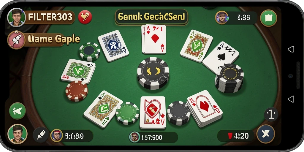 Tampilan gameplay Gaple yang seru dan interaktif di FILTER303.