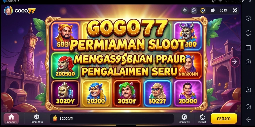 Tampilan permainan Slot di GOGO77 yang penuh warna dan menarik.