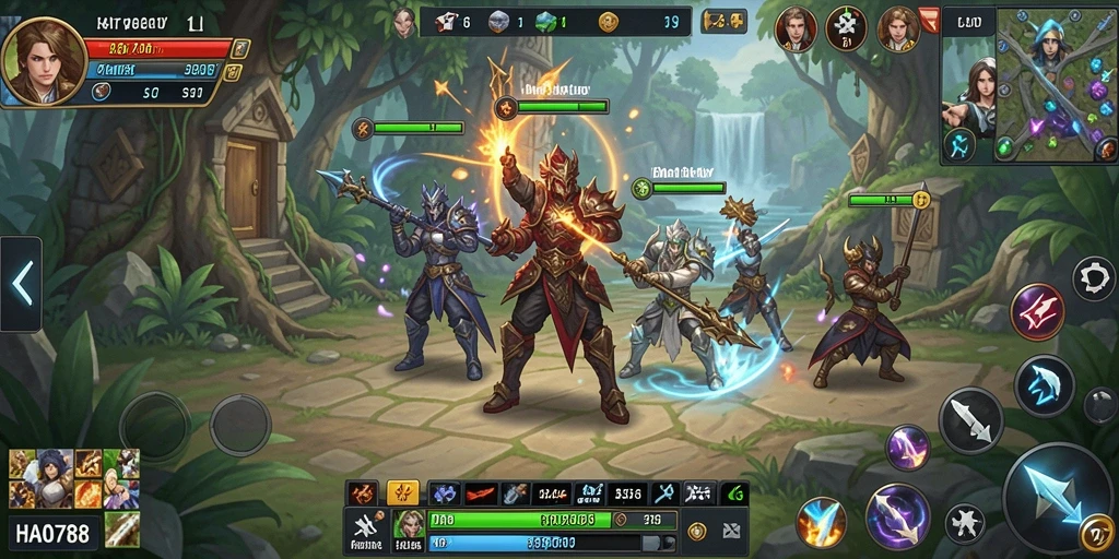 Screenshot HAO788 menampilkan strategi pertempuran yang intens.