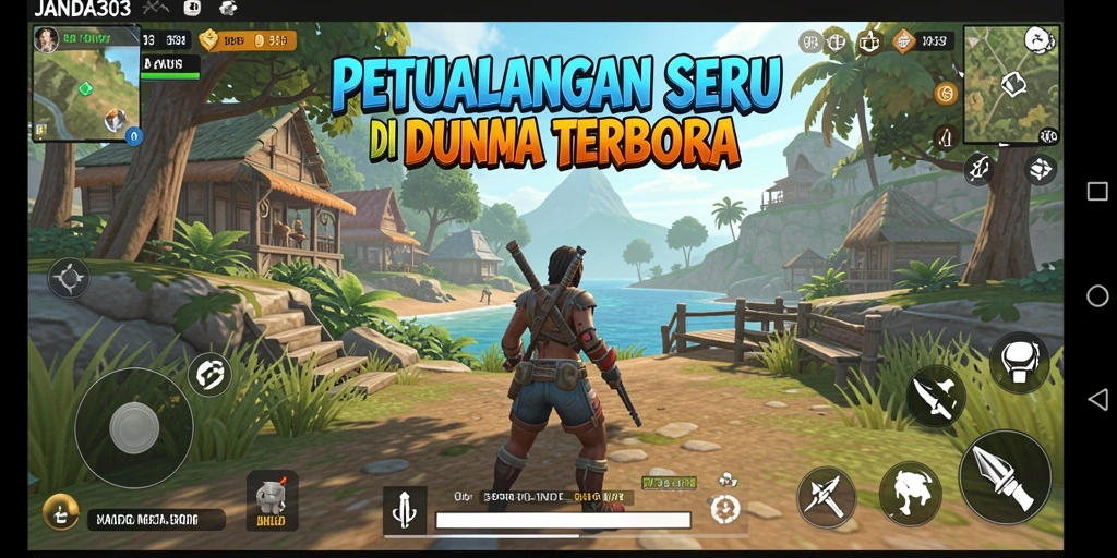 Tampilan screenshot gameplay JANDA303 yang menampilkan eksplorasi dunia terbuka.