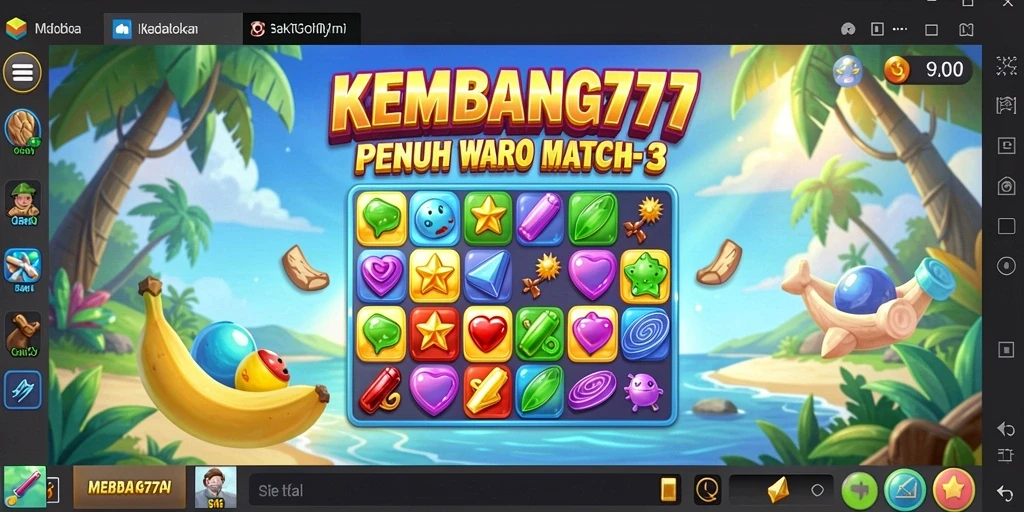 Tampilan gameplay KEMBANG777 yang penuh warna dan menantang.