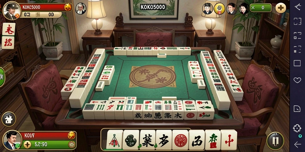 Gameplay KOKO5000 menunjukkan keseruan permainan Mahjong yang menegangkan.