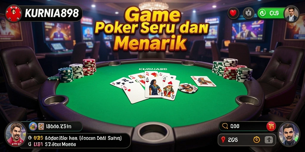 Tampilan menarik saat bermain game Poker di KURNIA898.