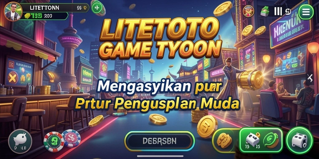 Tampilan gameplay seru LITETOTO dengan momen-momen penting saat mengelola bisnis.