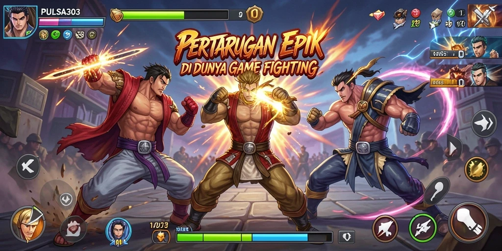 Tampilan gameplay PULSA303 saat pertarungan sengit.