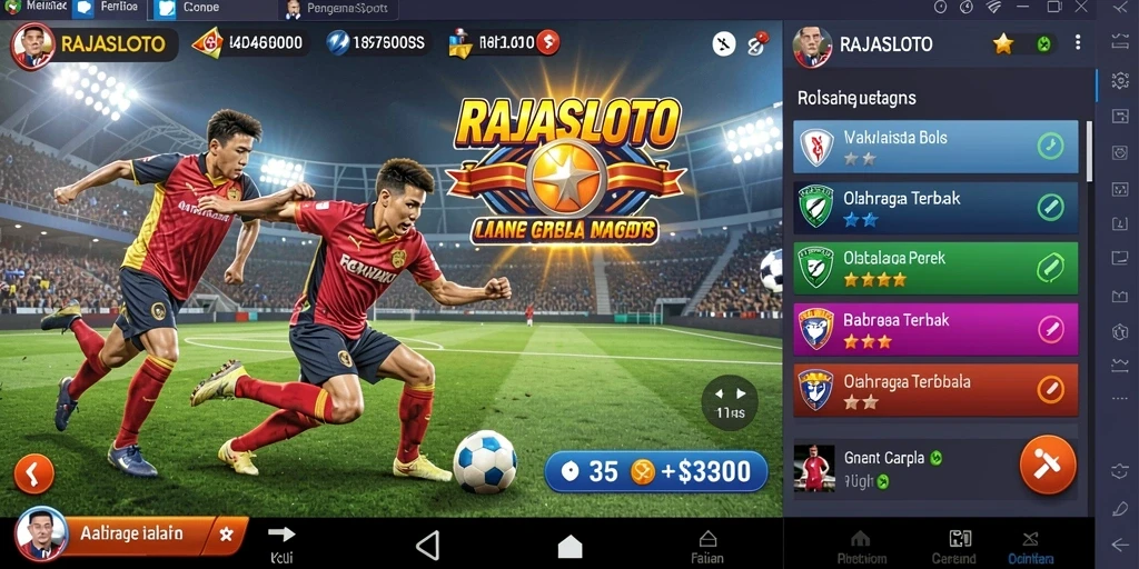 Screenshot utama RAJASLOTO menampilkan aksi seru dari gameplay olahraga.