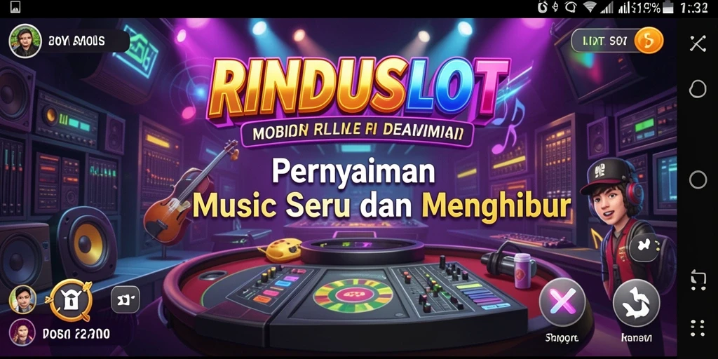Screenshot gameplay RINDUSLOT yang menunjukkan keseruan bermain musik.
