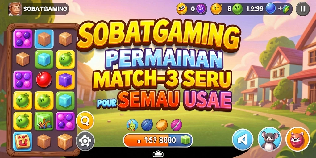 Tampilan menarik dalam gameplay SOBATGAMING Match-3.