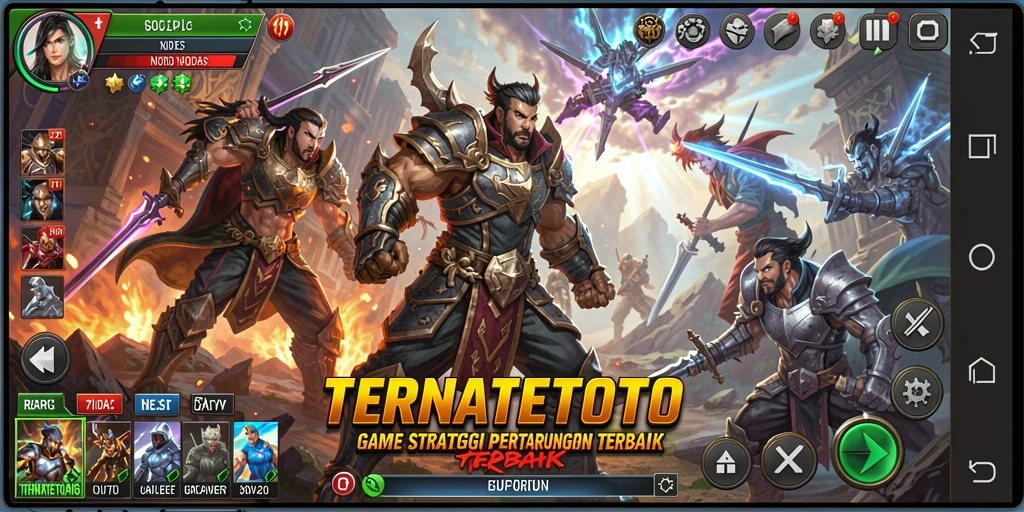 Tampilan gameplay seru dalam TERNATETOTO menunjukkan pertarungan strategis.
